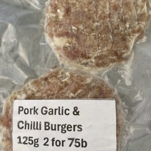 Pork Garlic & Chilli   Burger 125g x 2