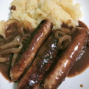 Sausages in Onion Gravy (Homemade)