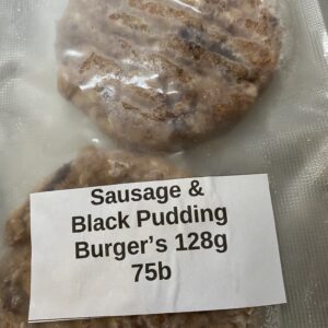 Sausage & Black Pudding Burger 125g x 2